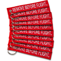 Apex Imports 10X Remove Before Flight Red/White Key Chain 5.5" X 1" (10 Pack)