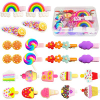 Hair Clips For Girls, 22 Pcs Candy Hair Clip Toddler Hair Accessories Rainbow Barrettes Hair Pins For Kids Girl Children(Box Package)