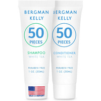 Bergman Kelly - Travel Shampoo And Conditioner Set - 1 Fl Oz, 100 Pieces, White Tea - Delight Your Guests With Revitalizing And Refreshing Hotel Toiletries And Guest Hospitality In Bulk