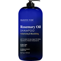 Majestic Pure Rosemary Oil Shampoo For Hair Growth - Volumizing & Nourishing Shampoo - With Vitamin E & Argan Oil - Sulfate Free, For Men & Women - 16 Fl Oz