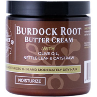 Qhemet Biologics Burdock Root Butter Cream - Leave-In Moisturizer For Low Porosity Hair - Helps Soften And Smooth Dry, Brittle Edges - Conditioning Botanicals To Nourish Scalp (8.5 Oz)