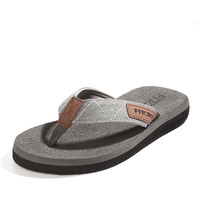 Fitory Men's Flip-Flops, Thongs Sandals Comfort Slippers For Beach Gray Size 15
