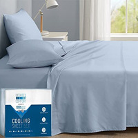 Degrees Of Comfort Coolmax Cooling Sheets For King Size Bed  Best Sheet Set For Hot Sleepers  Soft, Deep Pocket 4-Pcs - Light Blue