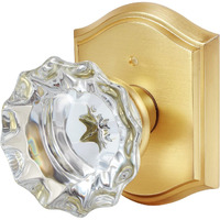 Clctk Premium Glass Door Knobs, Bathroom Bedroom Door Knobs With Lock, Privacy Gold Door Knob Interior, Satin Brass