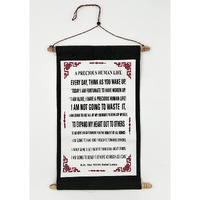 Dharmaobjects Dalai Lama Quotes ~ Natural Wooden ~ A Precious Human Life ~ Inspirational Message Wall Decor Hanging (Precious Human Life 1)
