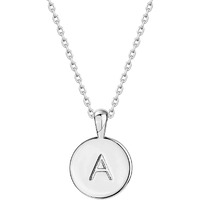 Pavoi 14K White Gold Plated Letter Necklace For Women | Gold Initial Necklace For Girls | Letter A