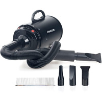 Chaolun Dog Dryer For Pet Grooming, High Velocity Pet Hair Dryer With Heater, Adjustable Speed, 3 Nozzles And A Comb, Black