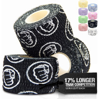 Wod Nation Weightlifting Hook Grip Tape - 3 Pack 23 Feet Long Sticky, Comfortable & Stretchy Athletic Tape For Weight Lifting Forcrossfit And Cross Training - Thumb, Hand & Finger Protection - Black