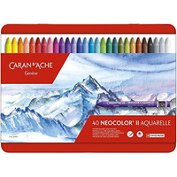 Caran Dache Classic Neocolor Ii Aquarelle Water-Soluble Pastels, 40 Colors