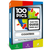 100 Pics Countries Of The World Travel Game - Learn 100 Countries  Flash Cards With Slide Reveal Case  Geography Card Game, Gift, Stocking Stuffer  For Kids And Adults  Ages 6+