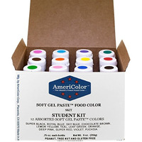 Food Coloring Americolor Student - Kit 12 75 Ounce Bottles Soft Gel Paste Colors