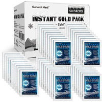 General Medi Instant Ice Cold Pack (4X 5.5) - 50 Packs Disposable Cold Therapy Ice Packs For Pain Relief, Swelling, Inflammation, Sprains, Toothache - For Athletes & Outdoor Activities