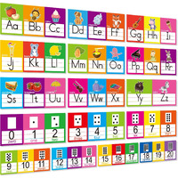 Alphabet Line Bulletin Board Set Abc Number 0-20 Wall Decorations For Pre-School Kindergarten Elementary Classroom Nursery Homeschool