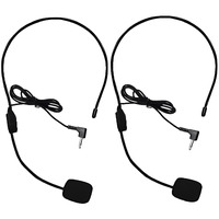Huacam Set Of 2 Headset Microphone, Flexible Wired Boom For Voice Amplifier,Teachers, Speakers, Coaches, Presentations, Seniors And More