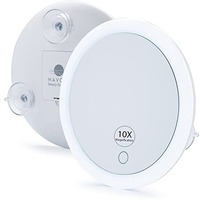 Mavoro Triple Suction Cup Magnifying Mirror With Light Magnified 10X Mirror Backlit Led Mirror Mirrors For Wall Compact, Portable Lighted Makeup Mirror With Magnification For Bathroom Or Travel