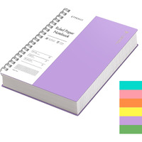 Emshoi B5 Spiral Notebook College Ruled Lined Journal, Large 7.48" X 10.15", 300 Pages/150 Sheets, 100Gsm Thick Paper, Waterproof Hardcover, For Office School Women Men Work Writing Notes-Purple