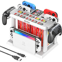 Switch Games Organizer Station With Controller Charger, Charging Dock For Nintendo Switch & Oled Joycons, Kytok Switch Storage And Organizer For Games, Tv Dock, Pro Controller, Accessories Kit Storage