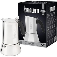 Bialetti - New Venus Induction, Stovetop Coffee Maker, Suitable For All Types Of Hobs, Stainless Steel, 10 Cups (15.5 Oz), Silver