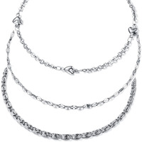 Hoduar Stainless Steel Ankle Bracelets For Women, 14K Gold/Sterling Silver Plated Anklets Set Adjustable Beach Chain Jewelry Gift