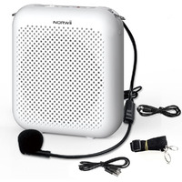 Norwii S358 Portable 2000Mah Rechargeable Voice Amplifier With Wired Microphone Headset & Waistband, Personal Microphone And Speaker For Teachers, Presentation, Tour Guides (White)