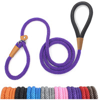 Lynxking Dog Leash Slip Lead Snap Hook Rope Leash Strong Heavy Duty Braided Dog Training Leash No Pull Training Lead Leashes For Medium Large And Small Dogs Purple
