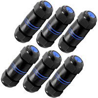 Vcelink Waterproof Rj45 Coupler Short Profile, Cat6/Cat5E/Cat5 Waterproof Ethernet Connector Shielded Ip67, Outdoor Network Lan Cable Extender Poe 6-Pack