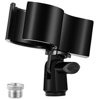 Bilione 1 Pcs Upgraded Microphone Clip, Adjustable Mic Holder For Microphones With Outer Diameter Between 32Mm And 60Mm, With 5/8" Male To 3/8" Female Screw Adapter