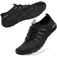 Racqua Pool Shoes Quick Dry Barefoot Water Aqua Sport Beach Swim Surf Diving For Men Women Black 7.5 Women/6.5 Men