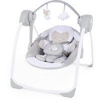 Ingenuity Comfort 2 Go Compact Portable 6-Speed Cushioned Baby Swing With Music, Folds Easy, 0-9 Months 6-20 Lbs (Cuddle Lamb)