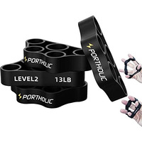 (4 Pack) Hand Grip Strengthener Trainer Kit Forearm Therapy Workout Grip Grip Ring, Finger Exerciser, Hand Exerciser & Stress Relief Grip Ball For Strength