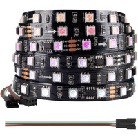 Btf-Lighting Ws2811 Dc24V 32Ft Addressable Rgb Led Pixel Strip 600 Leds 100Pixels Full Color Dream Color Black Pcb Ip30 Non-Waterproof Works With Arduino/Respberry/Etc Prevent Voltage Droping