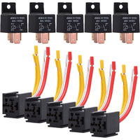 Ehdis 4-Pin Relay With Harness Car Truck Motor Heavy Duty 80A 12V On/Off Normally Open Spst Relay Socket Plug 4 Wire Automotive Relay Model Jd2912-1H-12Vdc 80A 14Vdc,Pack Of 5