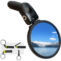 Hafny Bar End Bike Mirror, Stainless Steel Lens Bicycle Mirror, Safe Adjustable Rearview Mirror, Cycle Mirror, E-Bike Mirror, Hf-Mr087 (Black 68 Diameter)