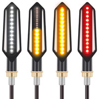 Kinstecks 4Pcs Motorcycle Indicators Flowing Turn Signal Lights Motorbike Turning Indicators Daytime Running Lights Brake Lights 12V For Motorcycle Motorbike Scooter Quad Cruiser Off Road