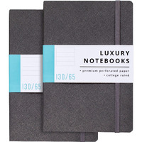 Papercode Lined Journal Notebooks (2 Pack) - Luxury Journals For Writing W/ 130 Pages, Soft Cover - Executive Notebooks For Work, Travel, College - Gray