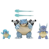Pokmon Select Evolution 3 Pack - Features 2-Inch Squirtle, 3-Inch Wartortle & 4.5-Inch Blastoise Battle Figures - Authentic Details