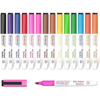 Shuttle Art Dry Erase Markers, 15 Colors Magnetic Whiteboard Markers With Erase,Fine Point Perfect For Writing On Whiteboards, Dry-Erase Boards,Mirrors For School Office Home