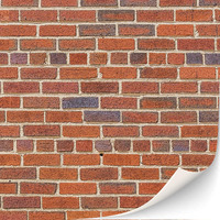 Texturkontor 3 Sheets Self-Adhesive Brick Wall Wall Cladding For Dolls House Scale 1:12 (Red Clinker)