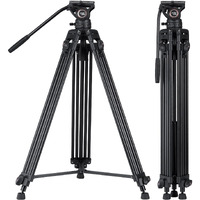 Video Tripod System, Cayer Bv30L 72 Inch- Professional Heavy Duty Aluminum Twin Tube Tripod, K3 Fluid Head, Mid-Level Spreader, Max Loading 13.2 Lb, Dslr Camcorder, Plus 1 Bonus Quick Release Plate