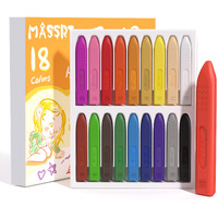 Massrt Jumbo Crayons For Toddlers, 18 Colors Mess Free Unbreakable Crayon Gifts, Easy To Hold Washable Crayons For Kids, Safe Coloring Gifts For Babies And Children