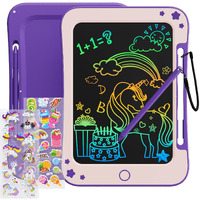 Tekfun Toddler Kids Toys Gifts - 8.5 Inch Lcd Writing Tablet Kids Doodle Board With Stickers Colorful Drawing Tablet, Kids Birthday Toys For 3 4 5 6 Years Old Girl Boy (Purple)