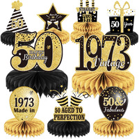 9Pcs 50Th Birthday Decorations 50Th Birthday Centerpieces For Tables Decorations 2023 Vintage 1973 Honeycomb Table Topper Back In 1973 50Th Birthday Decorations For Men And Woman 50 Years Birthday Party