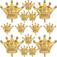 14Pcs Crown Balloons Gold Foil Crown Balloon For Birthday Wedding Party Baby Shower Decorations 4 Giant And 10 Mini Size
