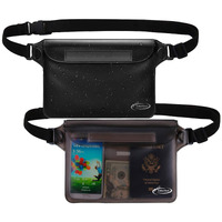 Airuntech Waterproof Pouch With Waist Strap (2 Pack) | Beach Accessories Best Way To Keep Your Phone And Valuables Safe And Dry | Perfect For Boating Swimming Snorkeling Kayaking Beach Pool Water Park