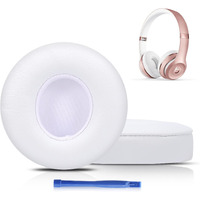 Damex Updated Thickened Solo Wireless 2/3 Replacement Ear Pads,Earpads For Beats Solo 2/3 Wireless Headphone (White)