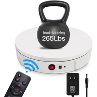 Jayegt Motorized Rotating Display Stand, 360 Degree Electric Rotating Turntable For Photography Products Display,Live Video Show,Remote Control Angle, Speed (White, 11.8Inch / 265Lbs Load,Wired)