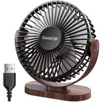 Gaiatop Usb Desk Fan, 3 Speeds Powerful Portable Fan, 5.5 Inch Quiet Cooling Mini Fan, 90 Rotate Small Table Fan With 5Ft Cable Personal Fan For Desktop Home Office Travel (Wood Grain)