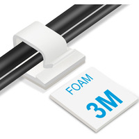 Tidyhelper Adhesive Cable Clips White (Large, 45 Pcs), Upgraded Wire For Electric Wires, Cord Holders Management Under Desk, Car, Extension Cord, Ethernet Cable, Led Lights