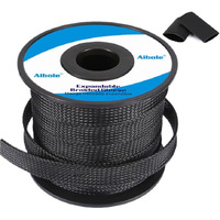 Pet Expandable Braided Sleeving 100Ft-1/8 Inch Wire Loom, Aibole Braided Cable Sleeve Wire Wrap,Black