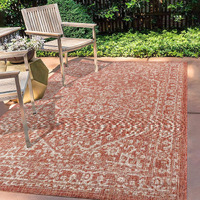 Jonathan Y Smb104A-5 Malta Bohemian Medallion Textured Weave Indoor/Outdoor Red/Taupe 5 Ft. X 8 Ft. Area Rug, Coastal,Easycleaning,Hightraffic,Livingroom,Backyard, Non Shedding